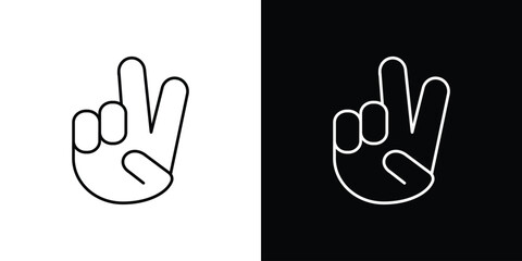 Hand peace icons pack suitable for web and infographics