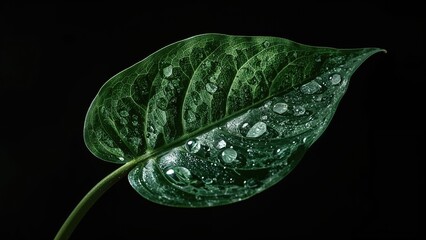 Shadow Play on an Abstract Crystal Anthurium Leaf