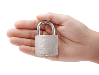 A hand cradles a gleaming padlock, a symbol of security and privacy.