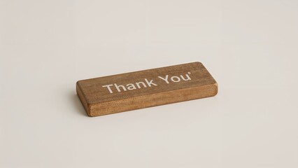 Appreciation message on a wooden block, symbolizing gratitude in a business context, with room for text.