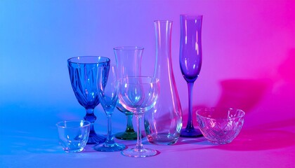 Soft gradient background with delicate glass elements casting refractions and shadows, designed for clean product mockups. 