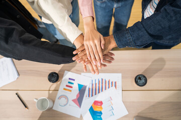 Asian business start up freelance people team analyzing statistics financial. Group Team of...