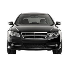 car front view isolated on transparent white background, clipping path