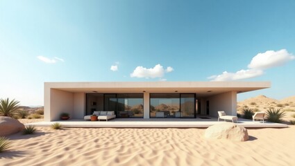 Villa de diseño minimalista en el desierto
