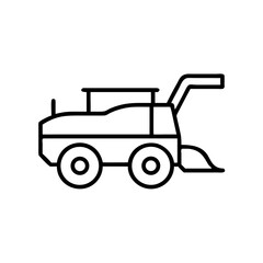 Obraz premium Line art illustration of a combine harvester in minimal style 