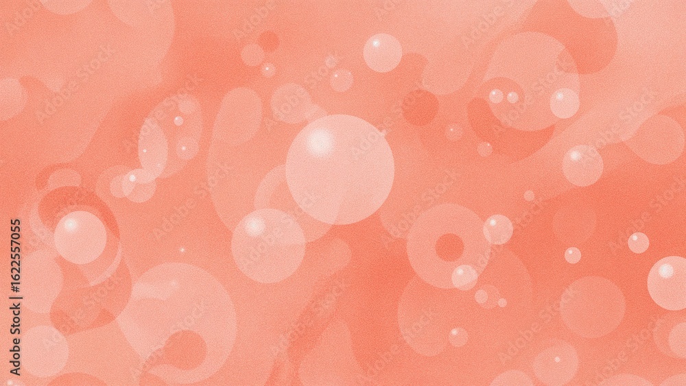 Poster tall banner in soft orange hue adorned with spheres and circles. abstract halftone design with color