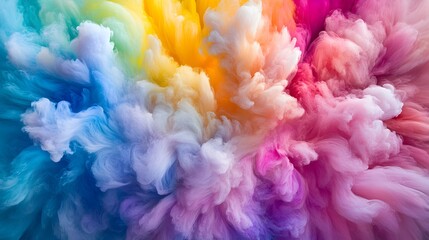 Fototapeta premium Vibrant Rainbow Ink Explosions Abstract Background
