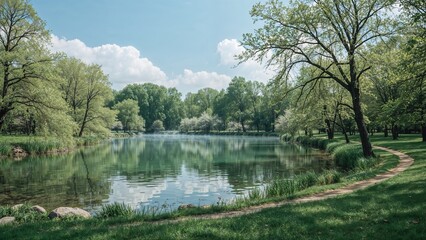 Charming pond showcasing clear water