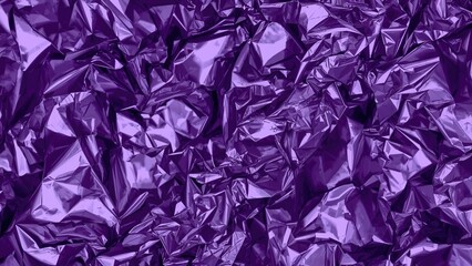 Fototapeta premium Background texture featuring crinkled purple aluminum foil