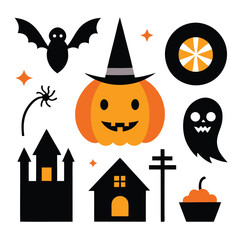 halloween elements set