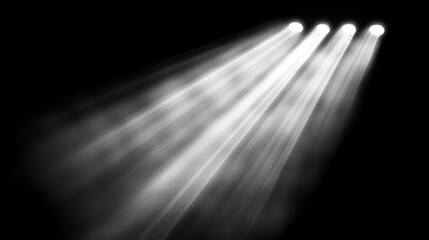 Dynamic Beams of Light Shining Diagonally Across a High Contrast Studio Backdrop Overlaying Sun Rays