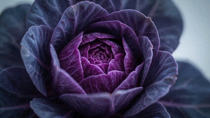 Obraz premium Vibrant Purple Flower Cluster on Ornamental Cabbage