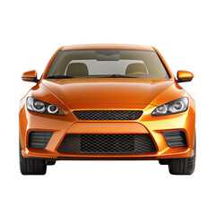 car front view isolated on transparent white background, clipping path