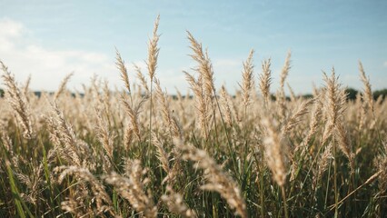 Gently swaying wild grass landscape