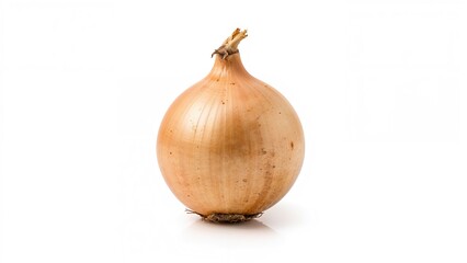 Fresh onion displayed on a bright white background