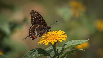 Obraz premium The skipper butterfly Thoressa honorei, often called the Madras ace, belongs to the Hesperiidae family and is found in the southern area.