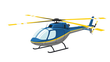 Blue Helicopter with Yellow Rotor   Modern Helicopter Icon – Clean Vector Illustration for Transport or Travel