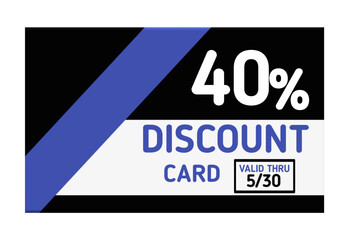 Obraz premium 40% Discount Card Graphic, 40% Discount Card Transparent Background, Shopping Voucher, Discount Voucher Card