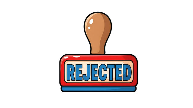 Cartoon 'REJECTED' Rubber Stamp Rejection Stamp – Stylized Vector  