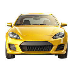 car front view isolated on transparent white background, clipping path