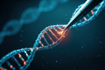 dna helix on black background