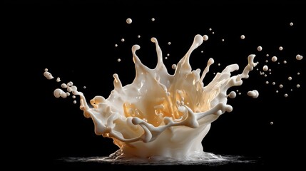 Captivating Milk Splash in Mid-Air Frozen Moment of Pure Quality