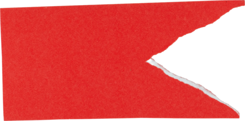 Torn red paper texture isolated on white background for creative design and artistic projects