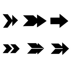 Minimalist Black Arrow PNG Set. Flat Vector Arrows for Web and Design Projects