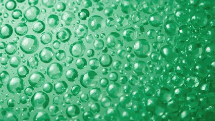 Close-up of a green bubble film in a stress relief popping game