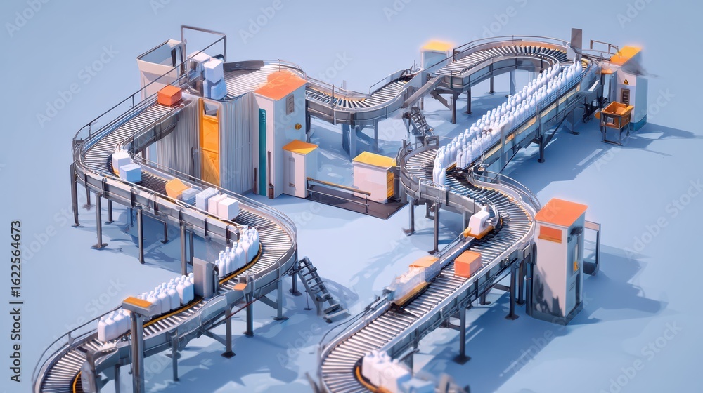 Aufkleber modern milk factory with conveyor belt system for efficient processing