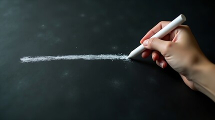 Drawing a Single Line on Chalkboard