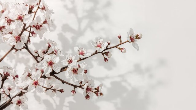 Cherry blossom themed abstract background characteristic of traditional art - Powered by Adobe