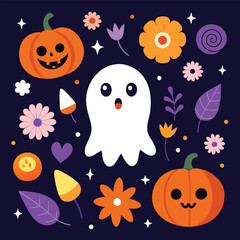 halloween elements set