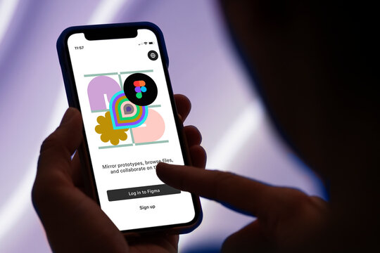 Guilherand-Granges, France - August 01, 2025. Figma platform interface showcasing collaborative design tools for teams in digital product development and prototyping workflows.