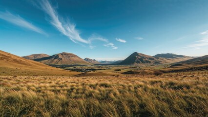 Rolling Hills and Verdant Meadows in a Highland Region