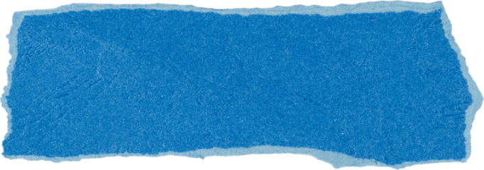 Textured blue paper strip isolated on white background for creative design and artistic projects