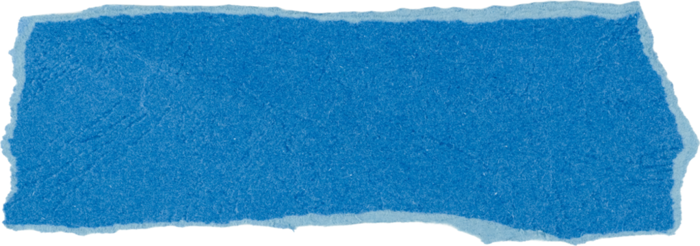 Textured blue paper strip isolated on white background for creative design and artistic projects