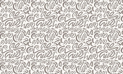 Coffee Themed Calligraphy Seamless Pattern