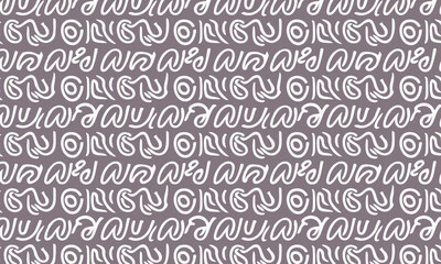A mystical and spiritual seamless pattern featuring abstract, hand-drawn ethnic script and symbols