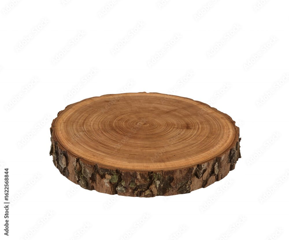 Poster high-resolution rustic wood slice for product display or nature-themed design projects with realisti