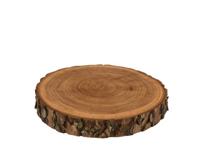 High-resolution rustic wood slice for product display or nature-themed design projects with realistic texture and detail