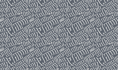 An edgy and intricate seamless pattern featuring abstract lettering in a modern gothic or blackletter style