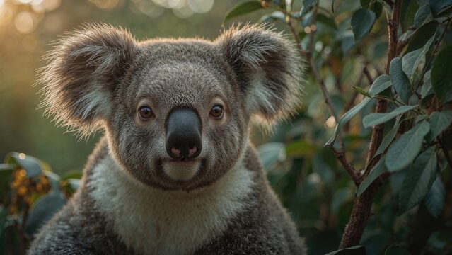 Zoomed-in shot of a koala