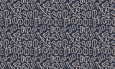 Retro Abstract Lettering Seamless Pattern