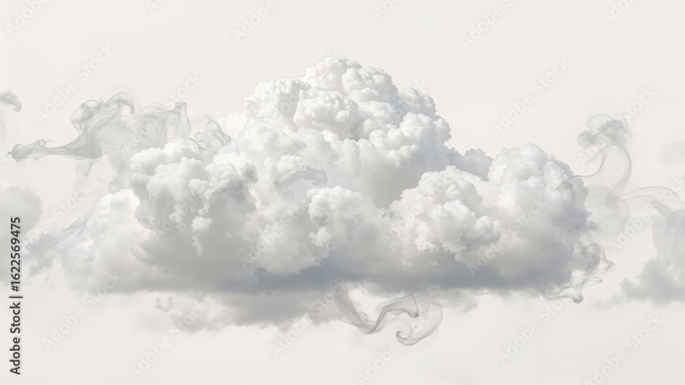 Poster picture showcasing realistic cloud patterns set on a simple background