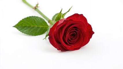 Fototapeta premium Rose petals scattered on a white surface