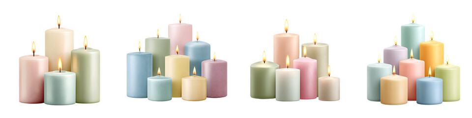 Pastel Candles Collection: Decorative Home Decor Elements