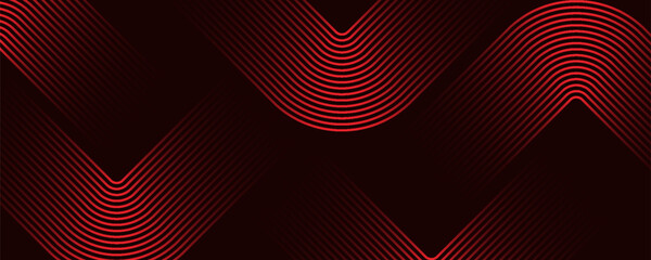 Red abstract line background with dynamic shape composition, modern abstract design illustration