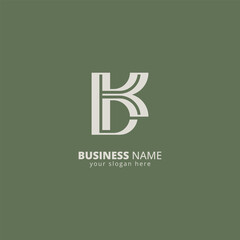 Modern Letter BK, KB Logo Design with Modern Minimal Style.