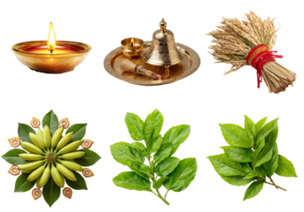 Golden oil lamp with bright flame isolated on a transparent background